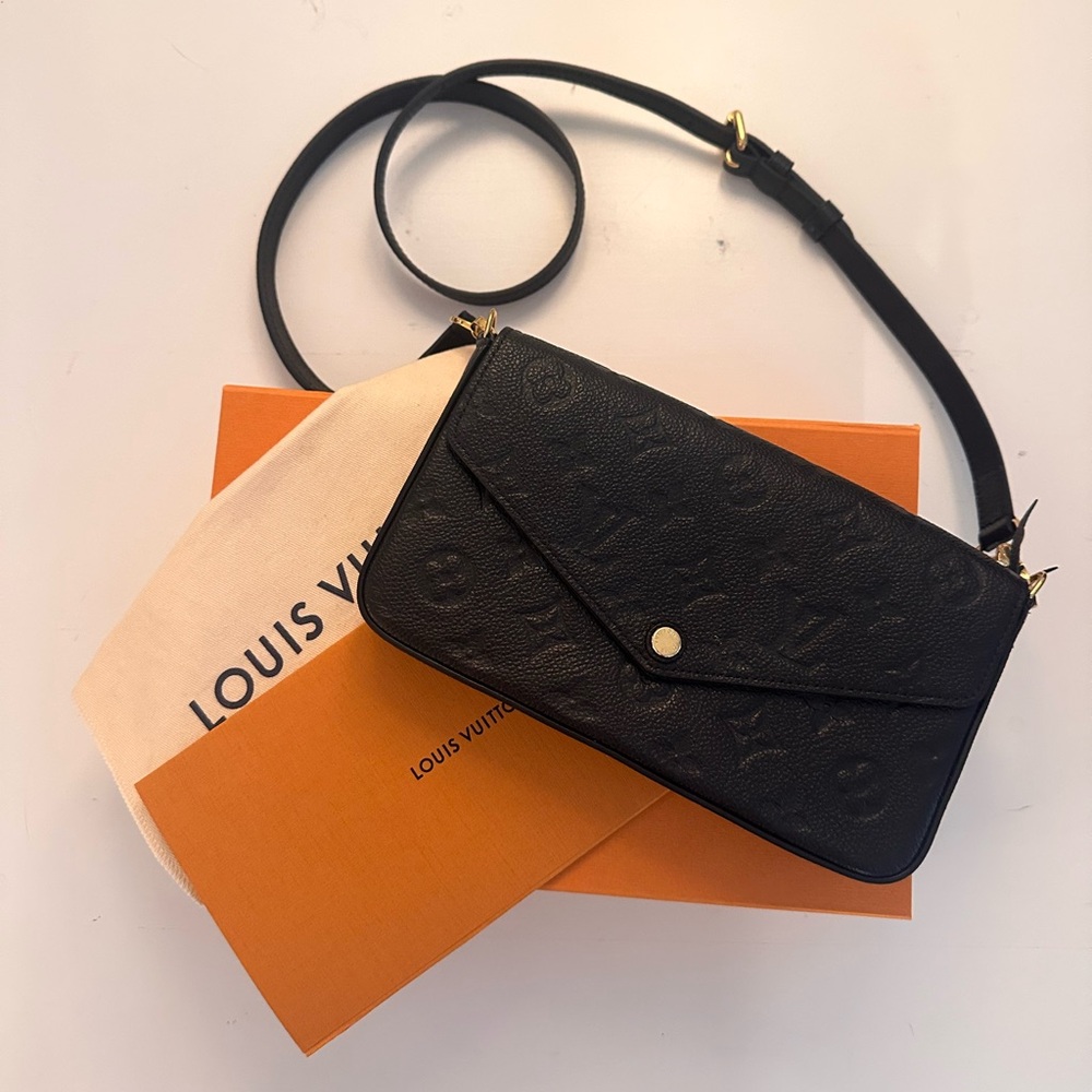 Louis Vuitton Black Embossed Crossbody Bag | Pochette Félicie
